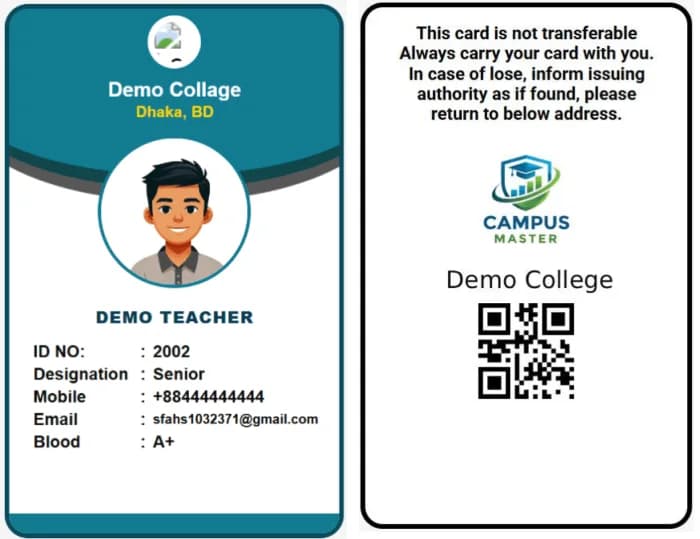 Teacher ID card template